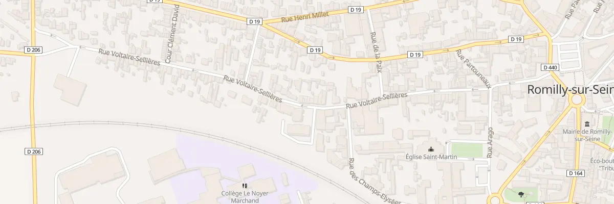 Plan du 90 Rue Voltaire Sellières à Romilly-sur-Seine