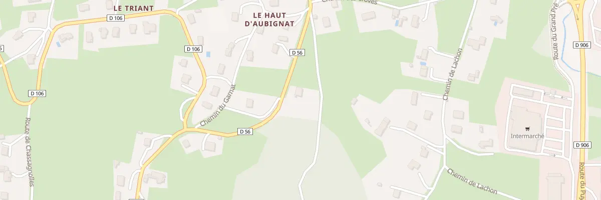 Plan du 43 Rte Dep 56 Aubignat à Saint-Ferréol-des-Côtes