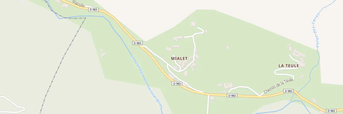 Plan du 5355 Mialet à Sainte-Croix-Vallée-Française