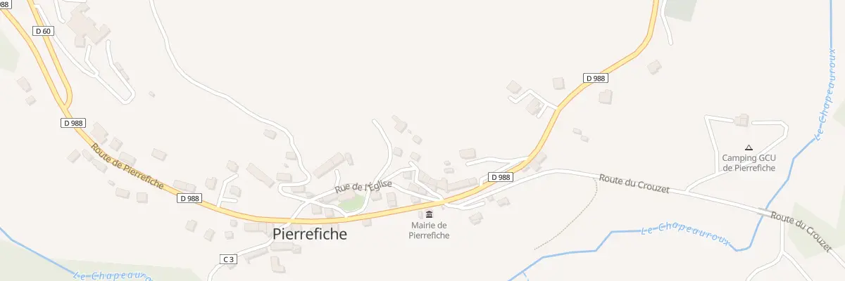 Plan du 5168 Pierrefiche Village à Pierrefiche