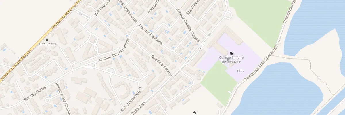 Plan du 2 All des Papillons à Frontignan