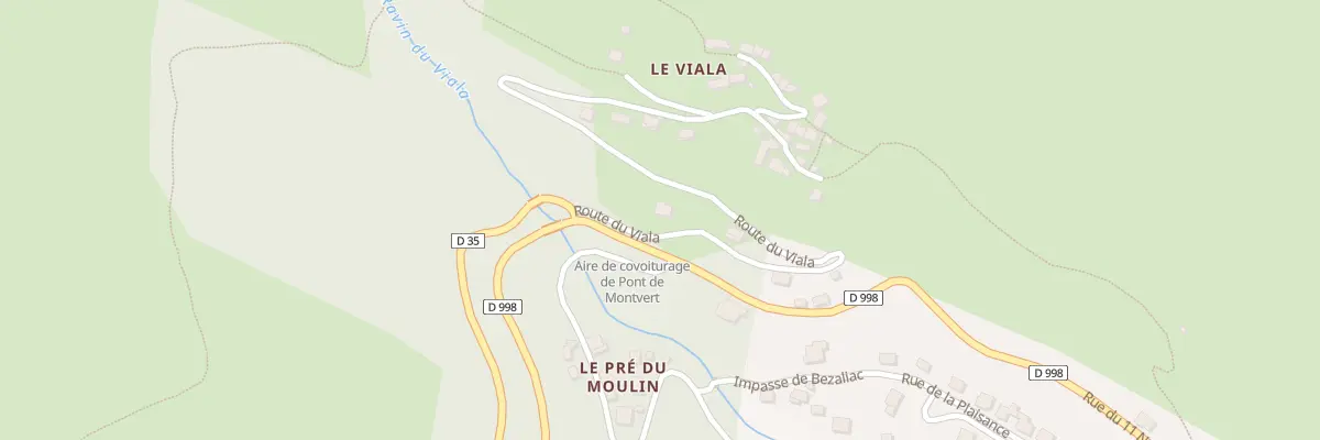 Plan du 1 Rte du Viala à Pont de Montvert - Sud Mont Lozère
