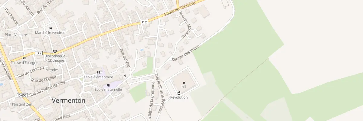Plan du 3 Sen des Vrines à Vermenton