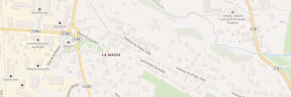 Plan du 25 Av du 8 Mai 1945 à Ambert