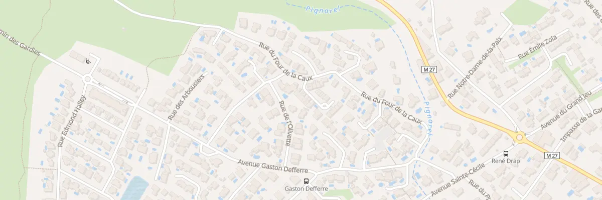 Plan de la Rue du Four de la Caux à Pignan