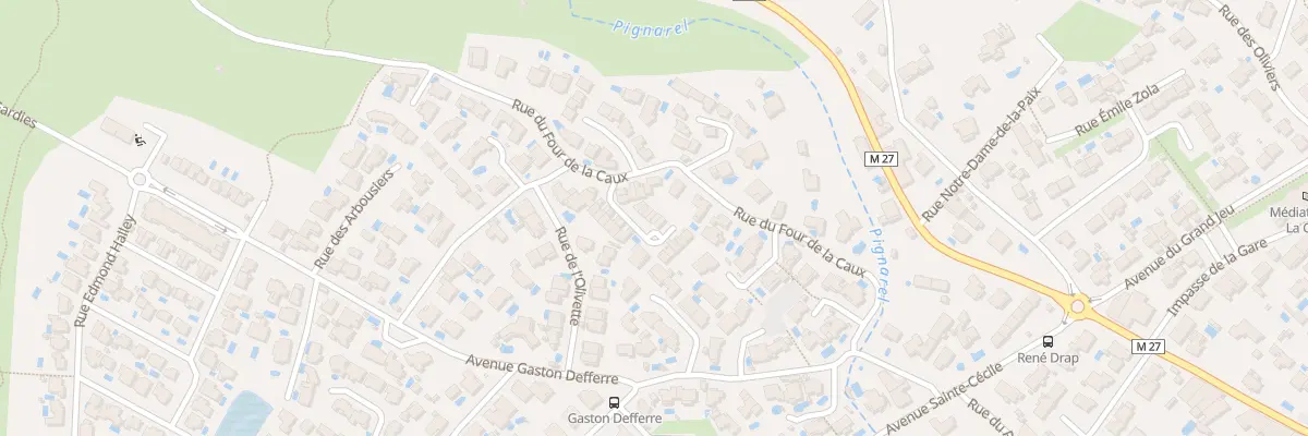 Plan de la Rue du Four de la Caux à Pignan