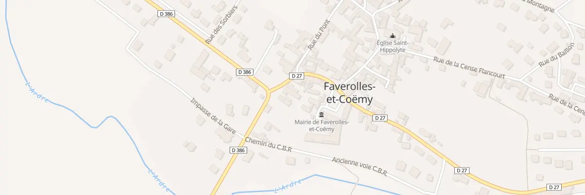 Plan du 13 Rue St Hippolyte à Faverolles-et-Coëmy