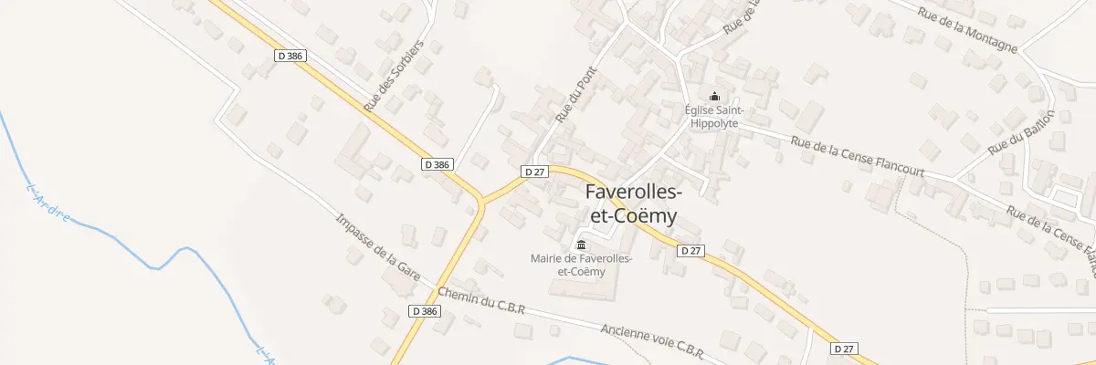 Plan du 9 Rue St Hippolyte à Faverolles-et-Coëmy