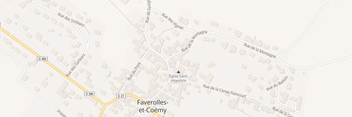 Plan du 2 Rue de la Montagne à Faverolles-et-Coëmy