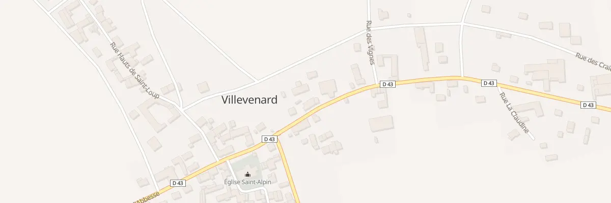 Plan du 16 Rue Vigne l’Abbesse à Villevenard