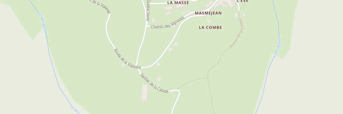Plan du 5009 Masmejean à Pont de Montvert - Sud Mont Lozère