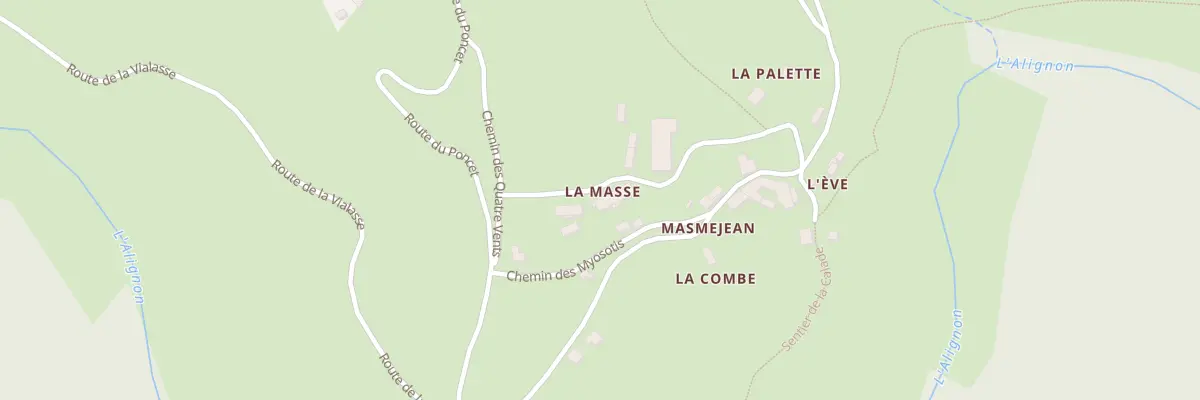 Plan du 5084 Masmejean à Pont de Montvert - Sud Mont Lozère