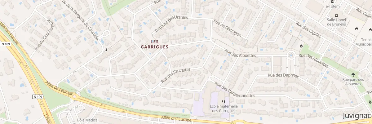 Plan du 15 Rue des Fauvettes à Juvignac