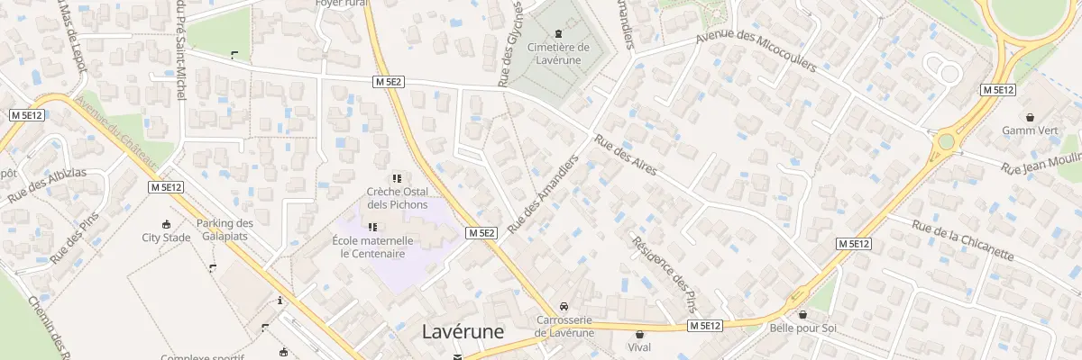 Plan de la Rue des Amandiers à Lavérune