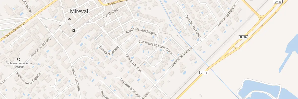 Plan du 16 Rue Pierre et Marie Curie à Mireval
