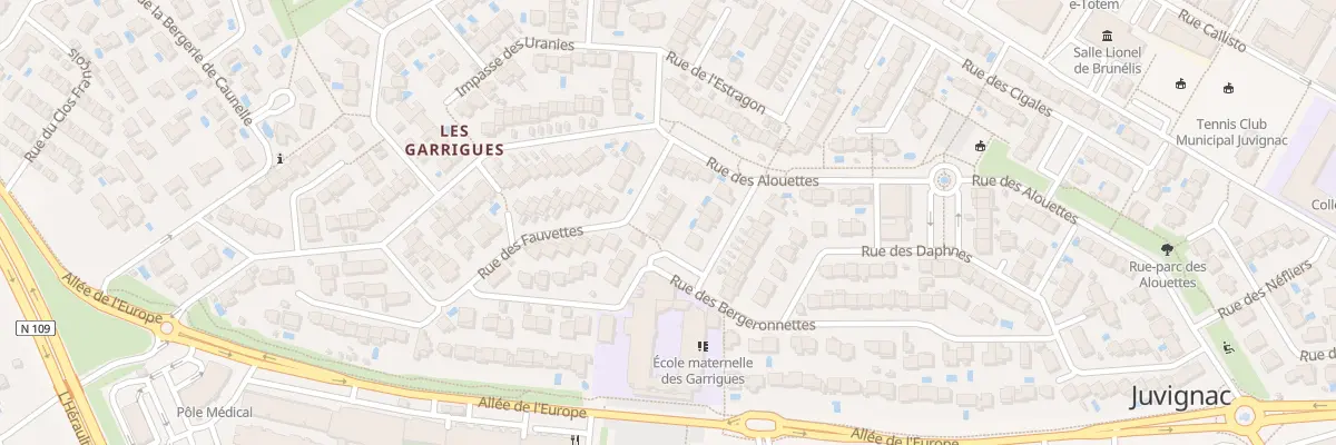 Plan du 16 Rue des Fauvettes à Juvignac