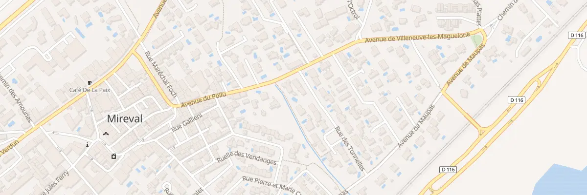 Plan de Rte de Villeneuve à Mireval