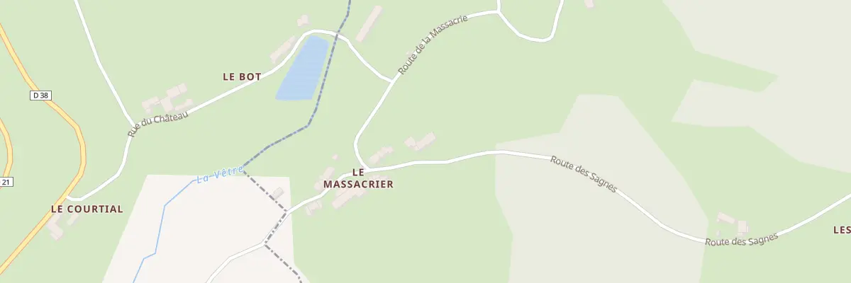 Plan du 5211 Le Massacrier à Saint-Priest-la-Vêtre