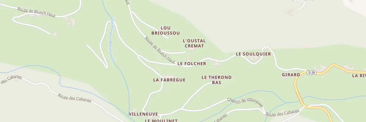 Plan du 5123 Le Folcher à Saint-Privat-de-Vallongue