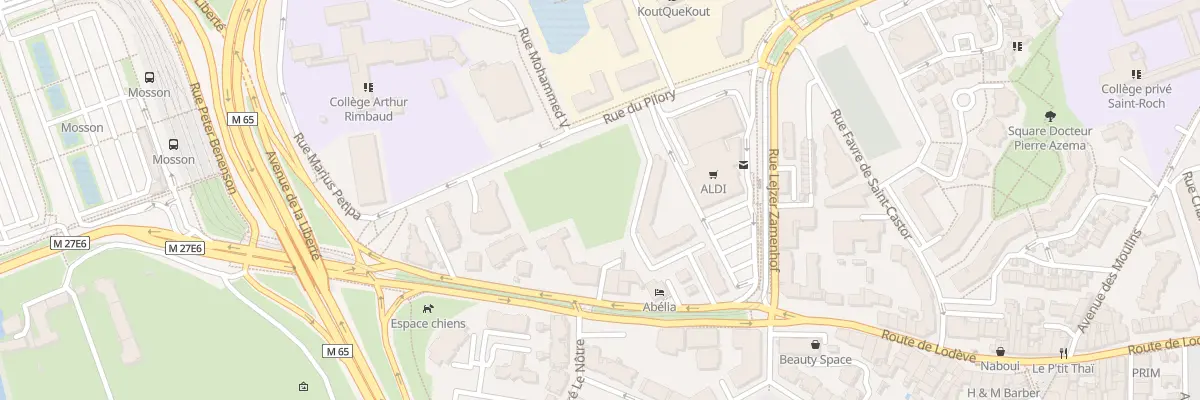 Plan du 66 Rte de Lodève à Montpellier