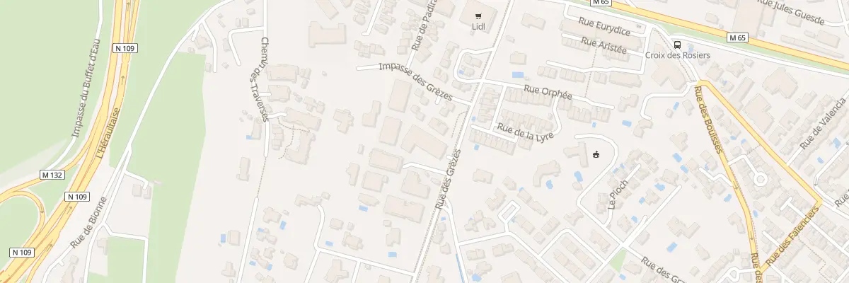 Plan du 152 Rue des Grèzes à Montpellier