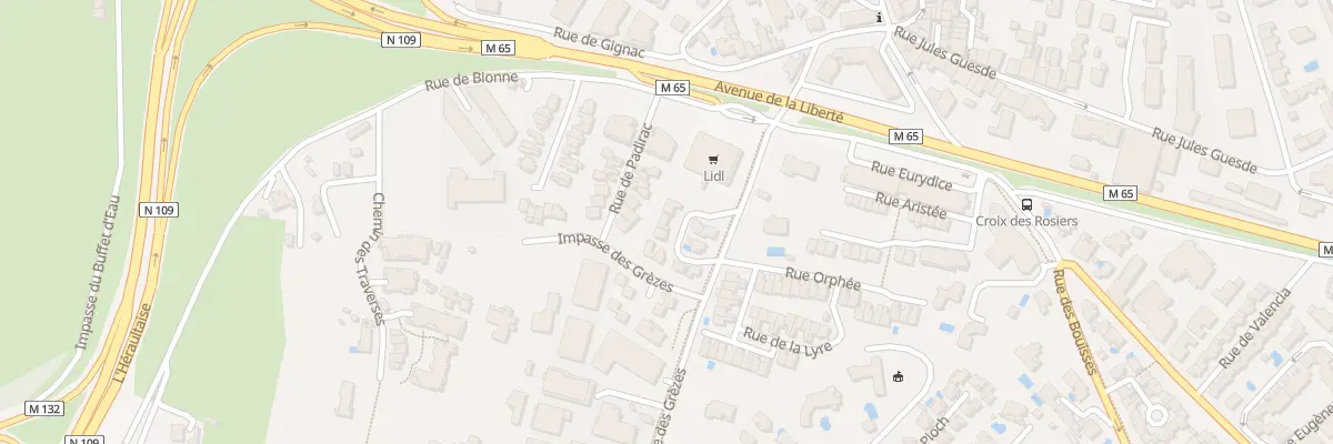Plan du 86 Rue des Grèzes à Montpellier