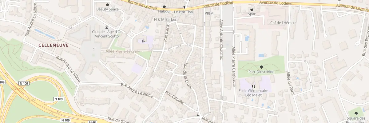 Plan du 6 Rue de la Croix à Montpellier