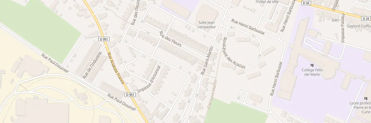 Plan du 11 Rue des Fleurs à Aulnoye-Aymeries