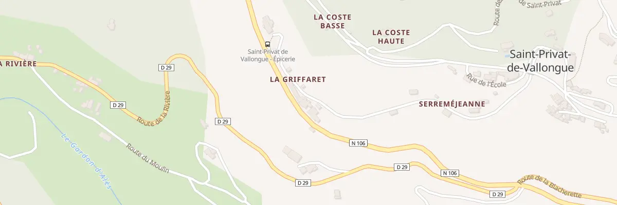 Plan du 5077 La Griffaret à Saint-Privat-de-Vallongue