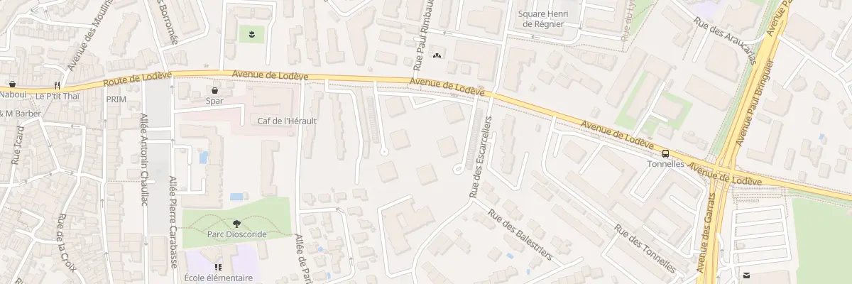 Plan du 135 Av de Lodève à Montpellier