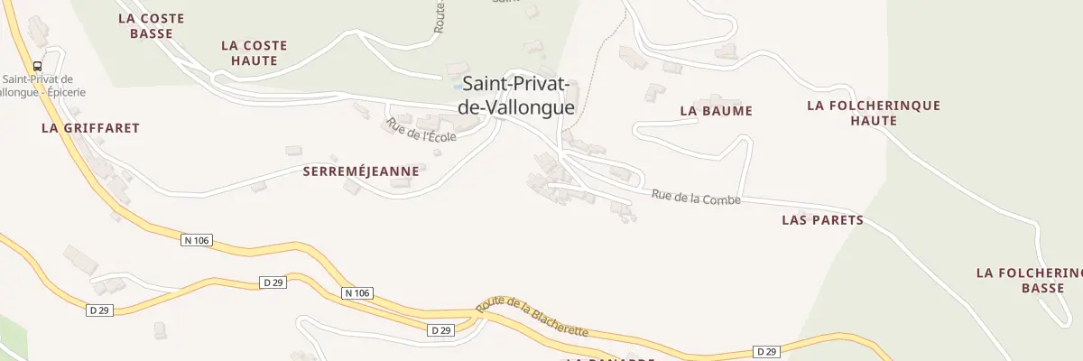Plan du 5322 La Combe à Saint-Privat-de-Vallongue