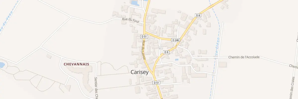 Plan du 1 Rue du Lavoir à Carisey