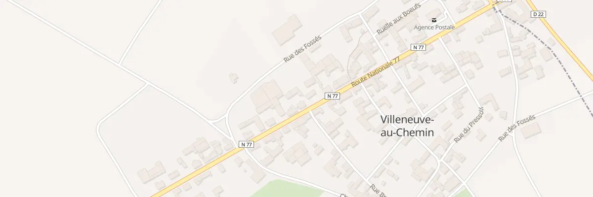 Plan du 27 Rte Nationale 77 à Villeneuve-au-Chemin