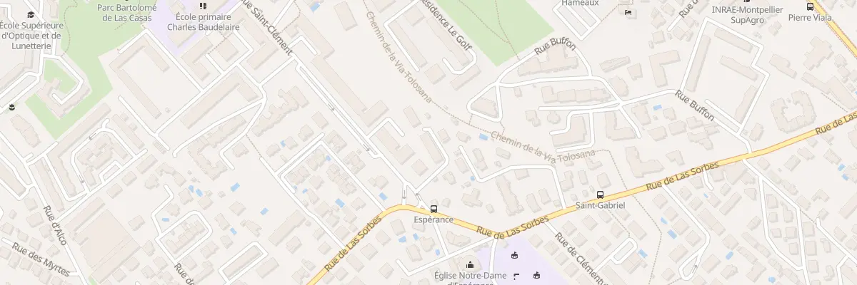 Plan du 1250 Rue de Las Sorbes à Montpellier
