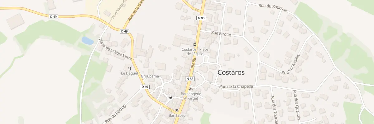 Plan du 30 Rte Nationale 88 à Costaros