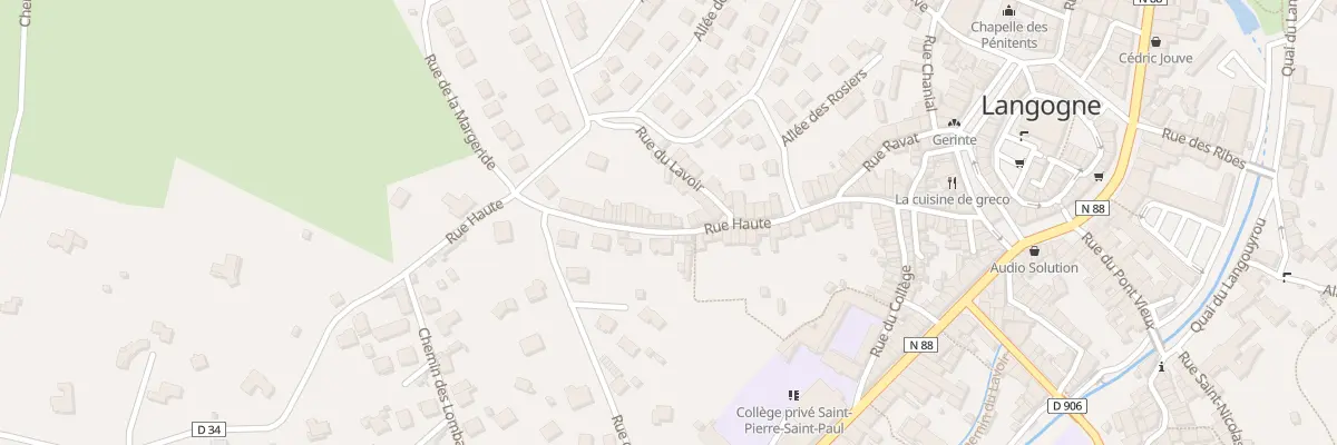 Plan du 62 Rue Haute à Langogne