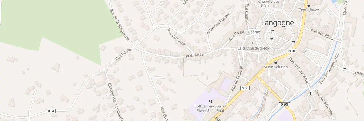 Plan du 55 Rue Haute à Langogne