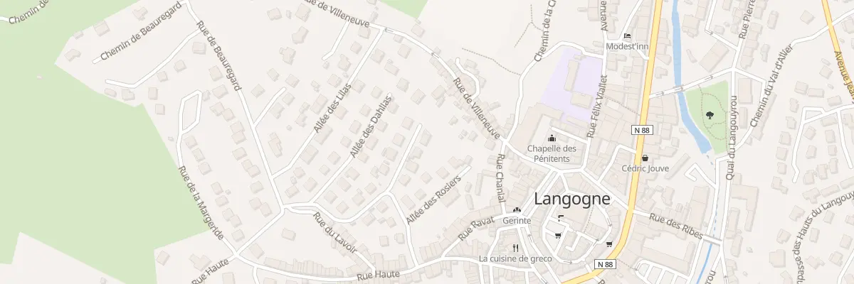 Plan du 6 All des Géraniums à Langogne