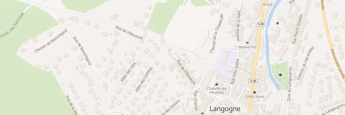 Plan du 43 Rue de Villeneuve à Langogne