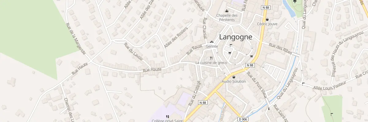 Plan du 28 Rue Haute à Langogne