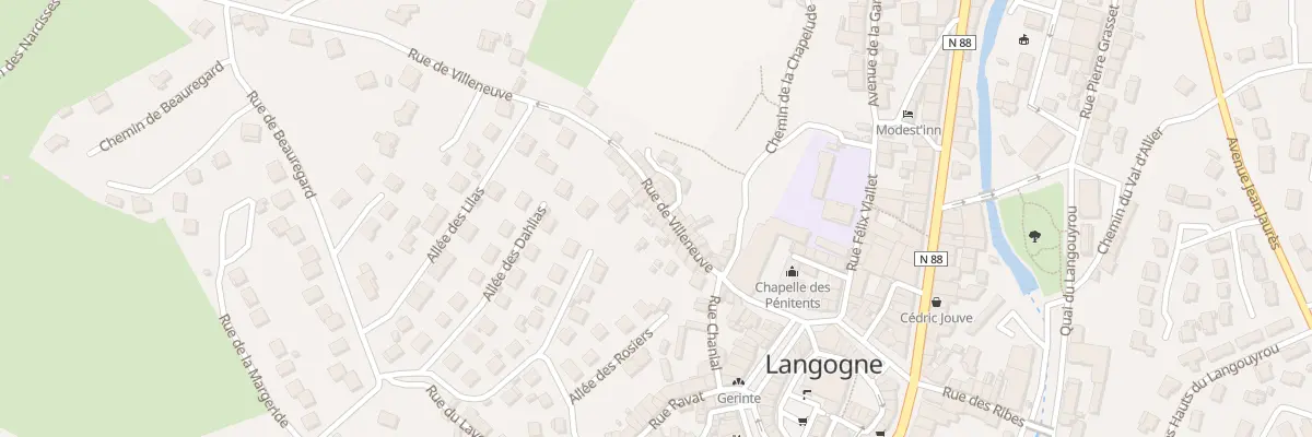 Plan du 29 Rue de Villeneuve à Langogne