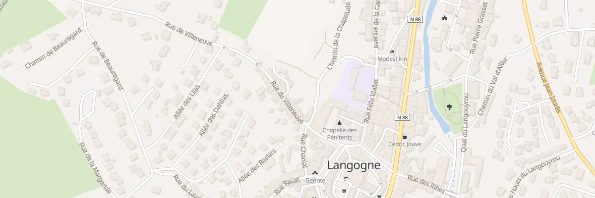 Plan du 16 Rue de Villeneuve à Langogne