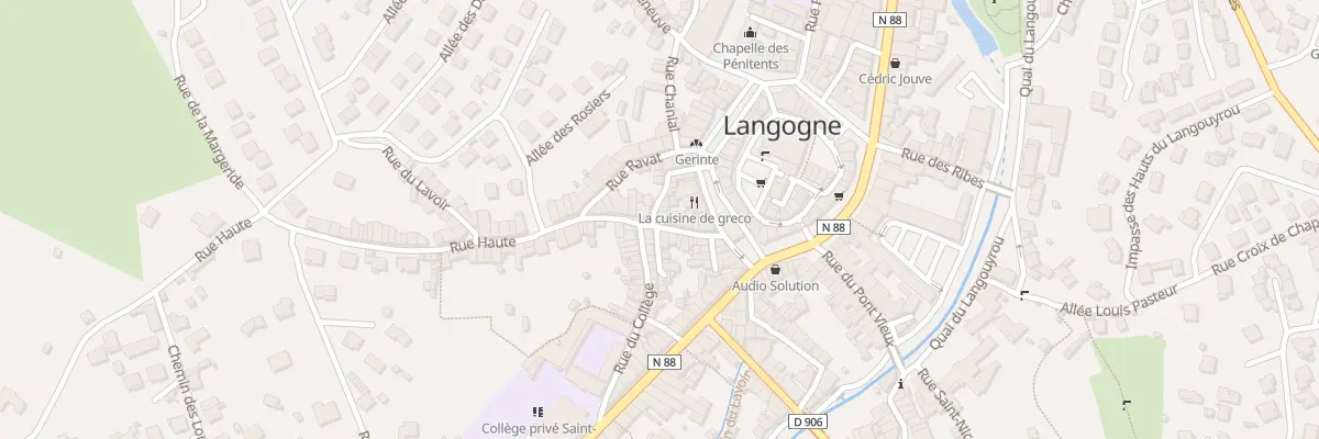 Plan du 14 Rue Haute à Langogne