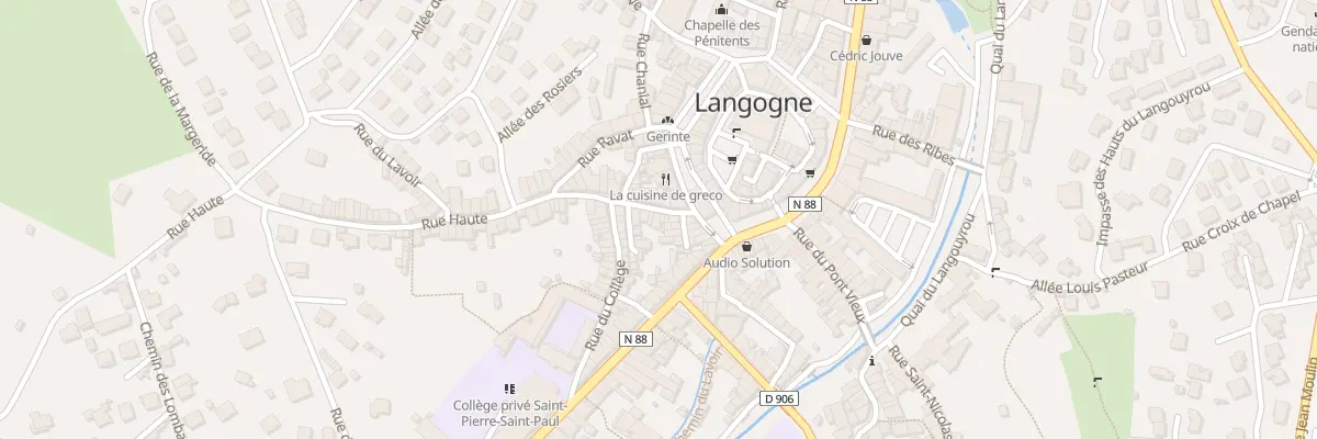 Plan du 7 Rue Haute à Langogne