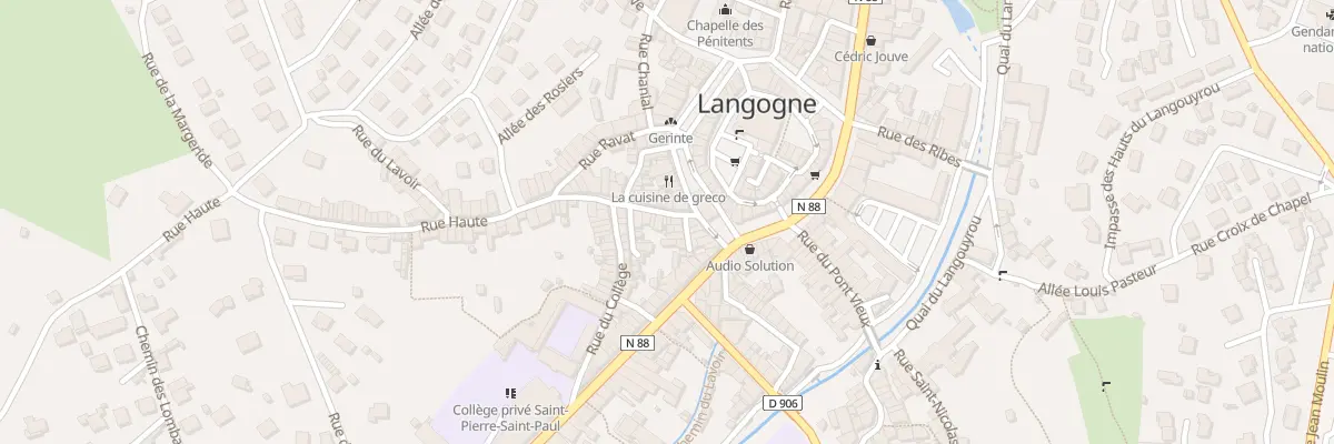 Plan du 5 Rue Haute à Langogne