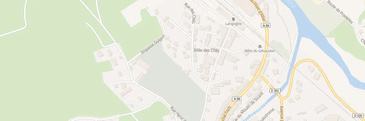 Plan du 3 Rue des Cités à Langogne
