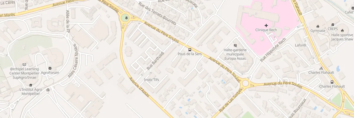 Plan du 601 Av du Père Soulas à Montpellier