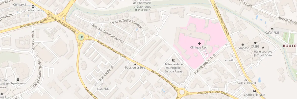 Plan du 598 Av du Père Soulas à Montpellier