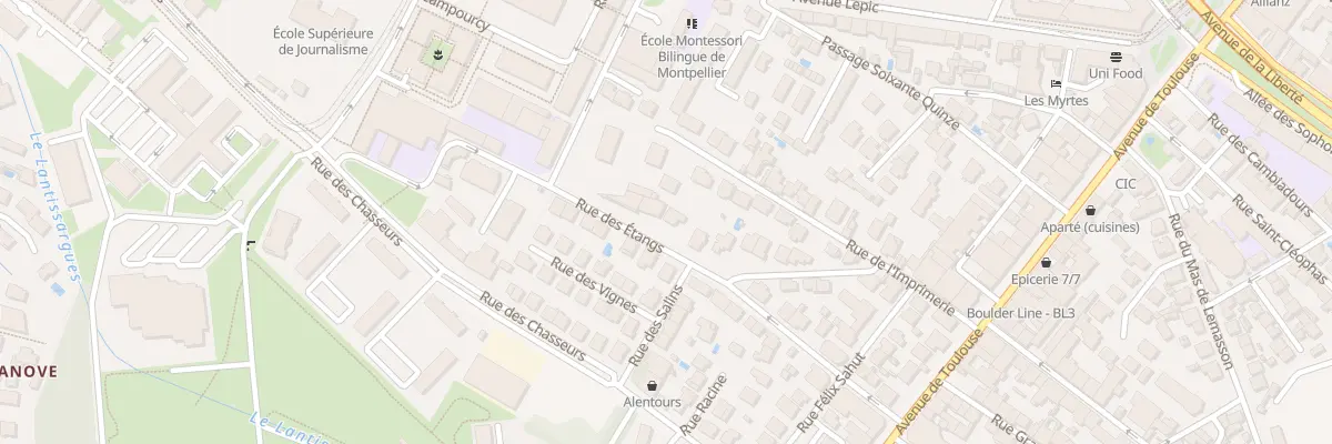 Plan du 4 Rue des Etangs à Montpellier