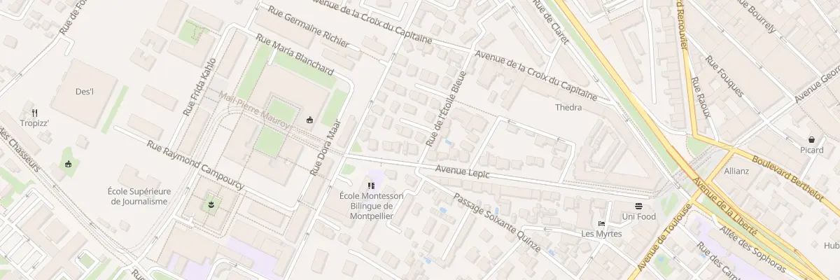 Plan du 12 Rue de l’Etoile Bleue à Montpellier